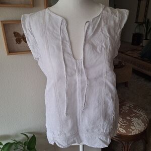 Zara White Blouse with V-Neck